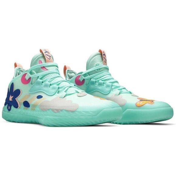 NWB Adidas Men SZ 18 Harden Vol. 5 Futurenatural Clear Mint Crew Yellow Shoes - Picture 2 of 6